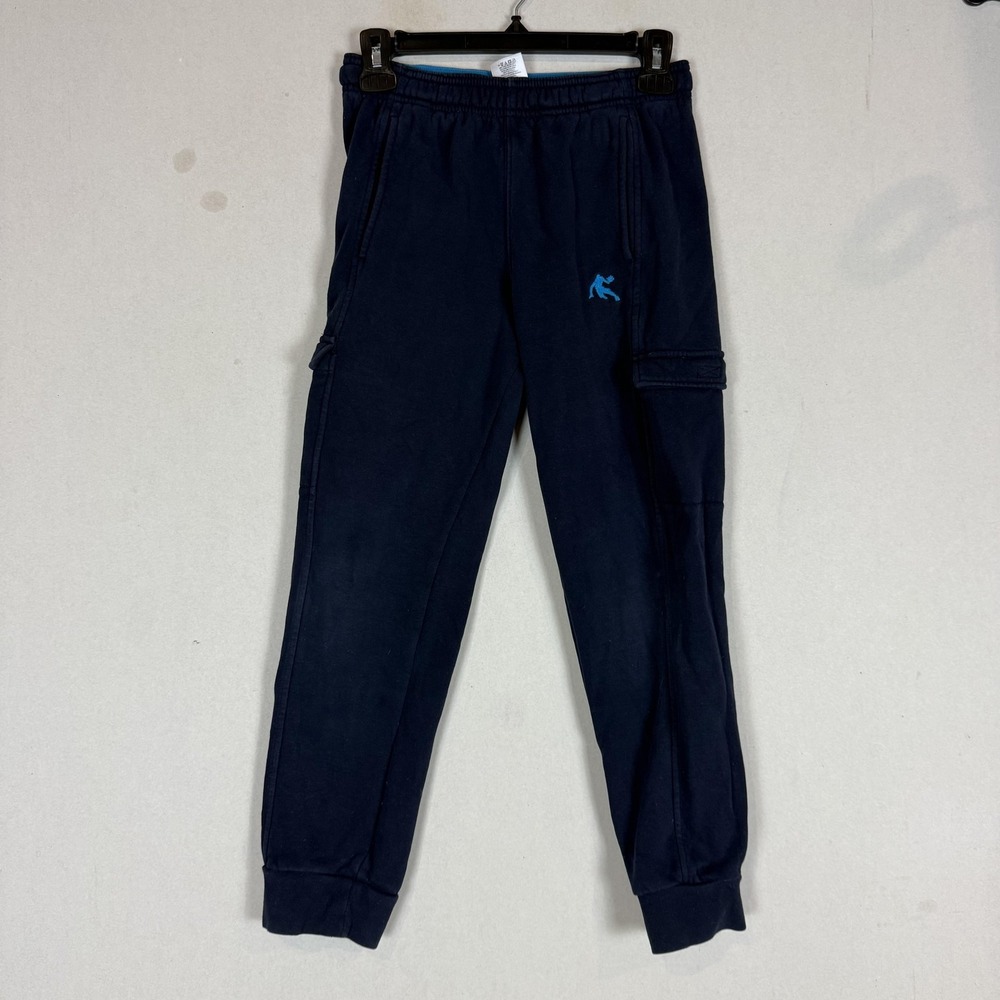 AND1 Pants Boys 10-12 Blue Fleece Cargo Sweatpants Jogger Basketball Athletic